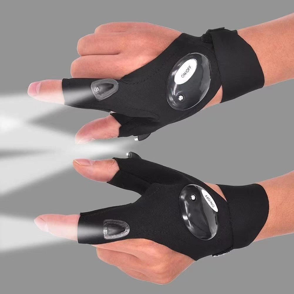 LED Flashlight Waterproof Gloves - Practical Durable Fingerless Gloves - FREE TODAY