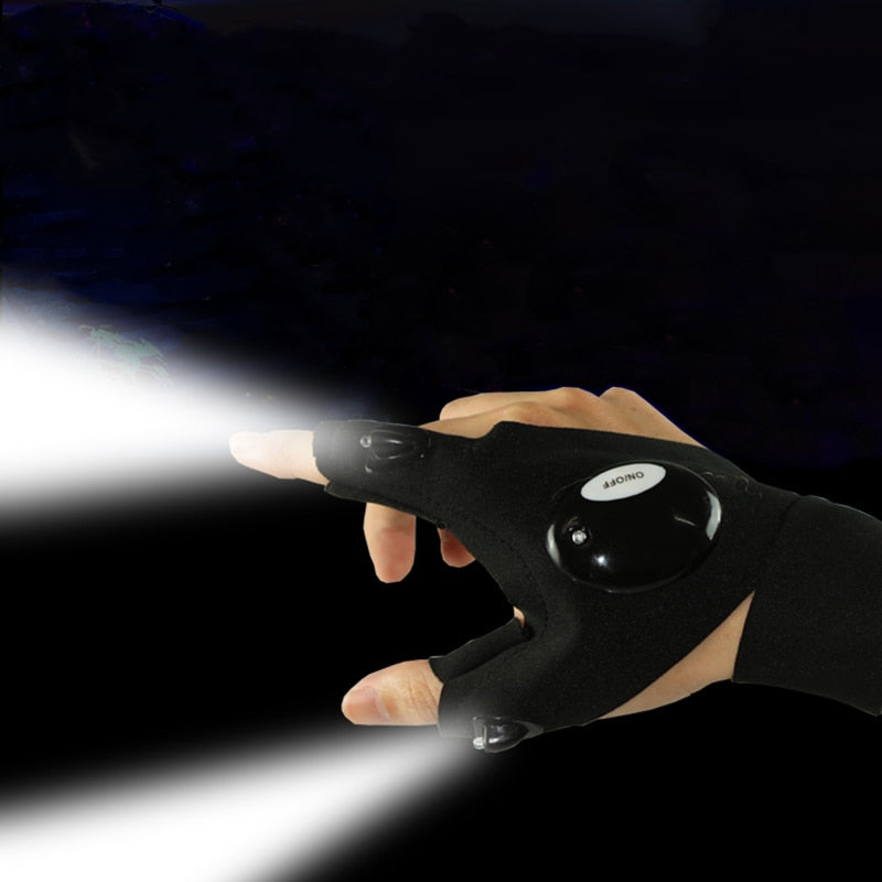 LED Flashlight Waterproof Gloves - Practical Durable Fingerless Gloves - FREE TODAY